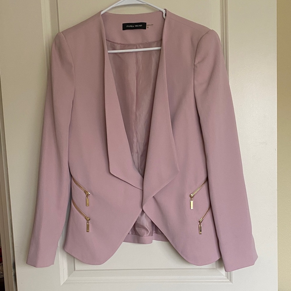 Ivanka Trump Pink Blazer with Gold Zippers